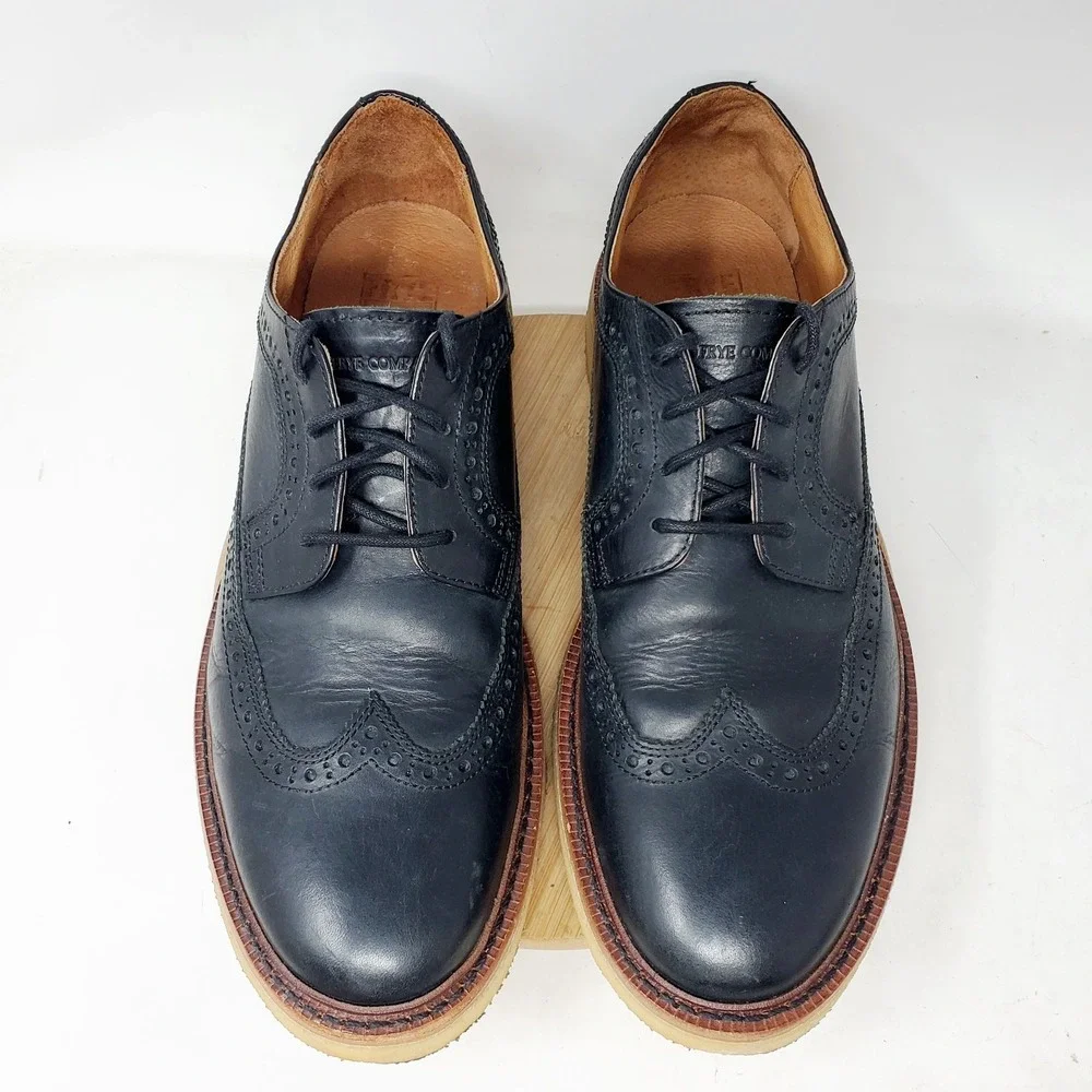 Frye‎ Shoes Mens 11 Luke Black Leather Longwing Brogue Crepe Sole Oxford